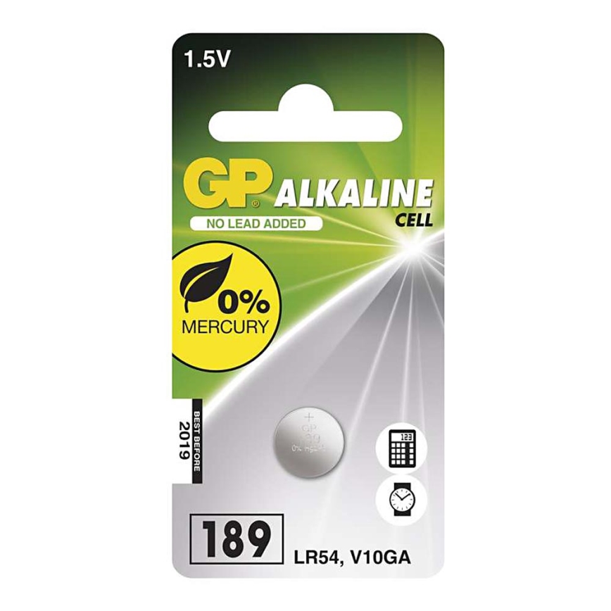 Pile bouton alcaline LR54 GP ALKALINE 1,5V/44 mAh