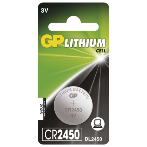 GP CR2450 pile bouton lithium 3V 2 pièces
