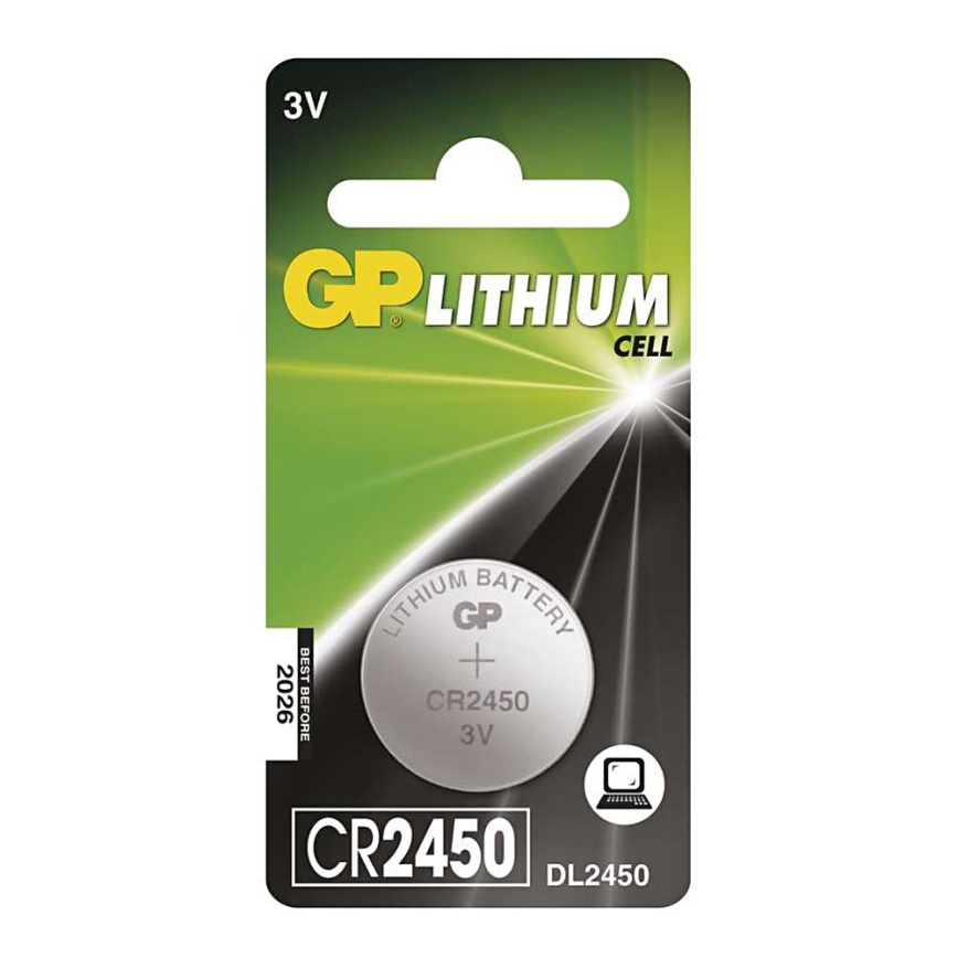 GP CR2450 pile bouton lithium 3V 2 pièces