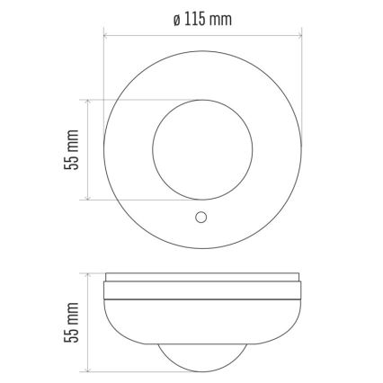 PIR bewegingssensor B 360 ° 1200W / 230V wit