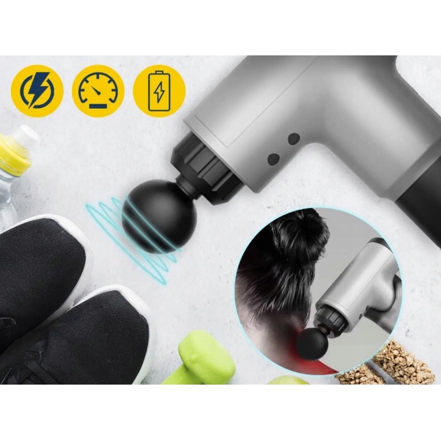 Pistolet de massage rechargeable 20W/8,4V 1500 mAh