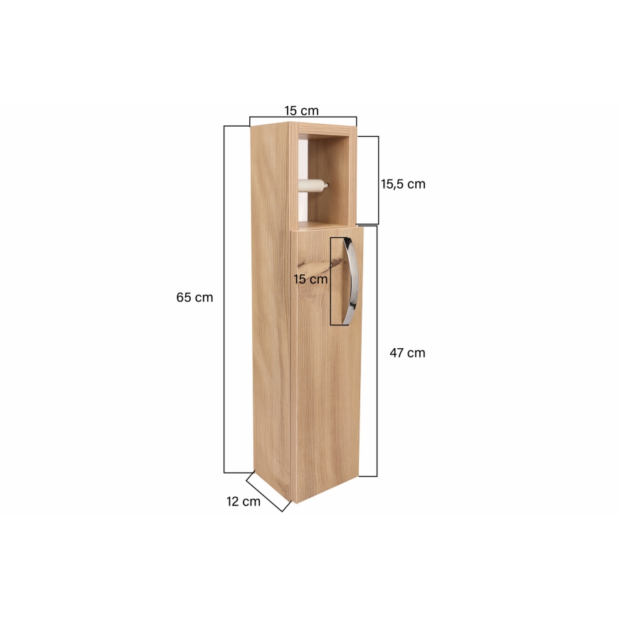 Placard avec porte-papier de toilette STAR 65x15 cm marron