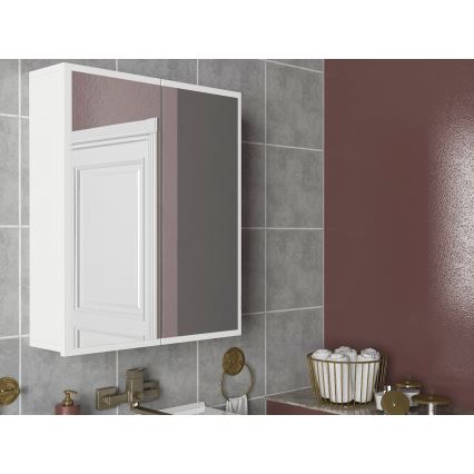 Placard de salle de bain avec miroir KAYLA 78x60 cm blanc