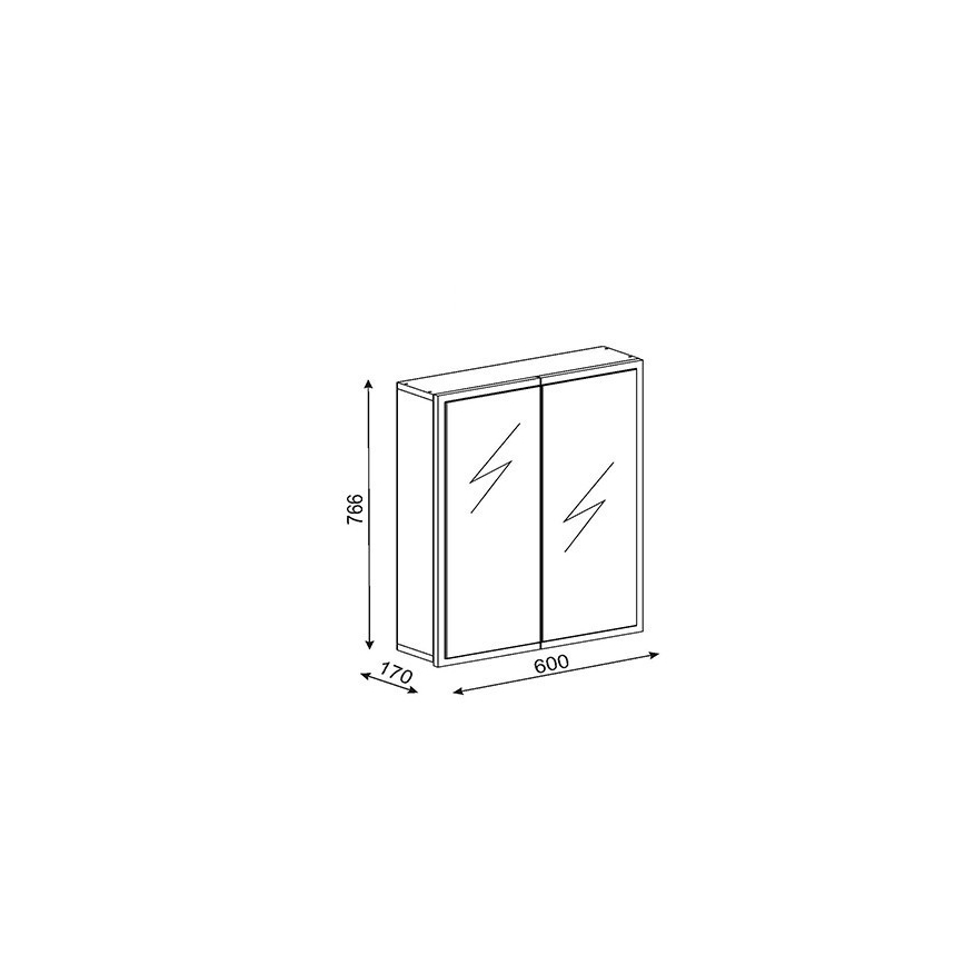 Placard de salle de bain avec miroir KAYLA 78x60 cm blanc