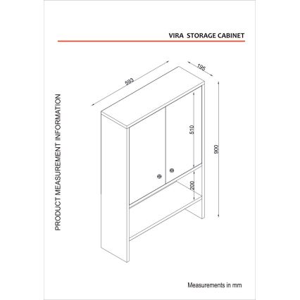 Placard de salle de bain VIRA 90x59 cm blanc