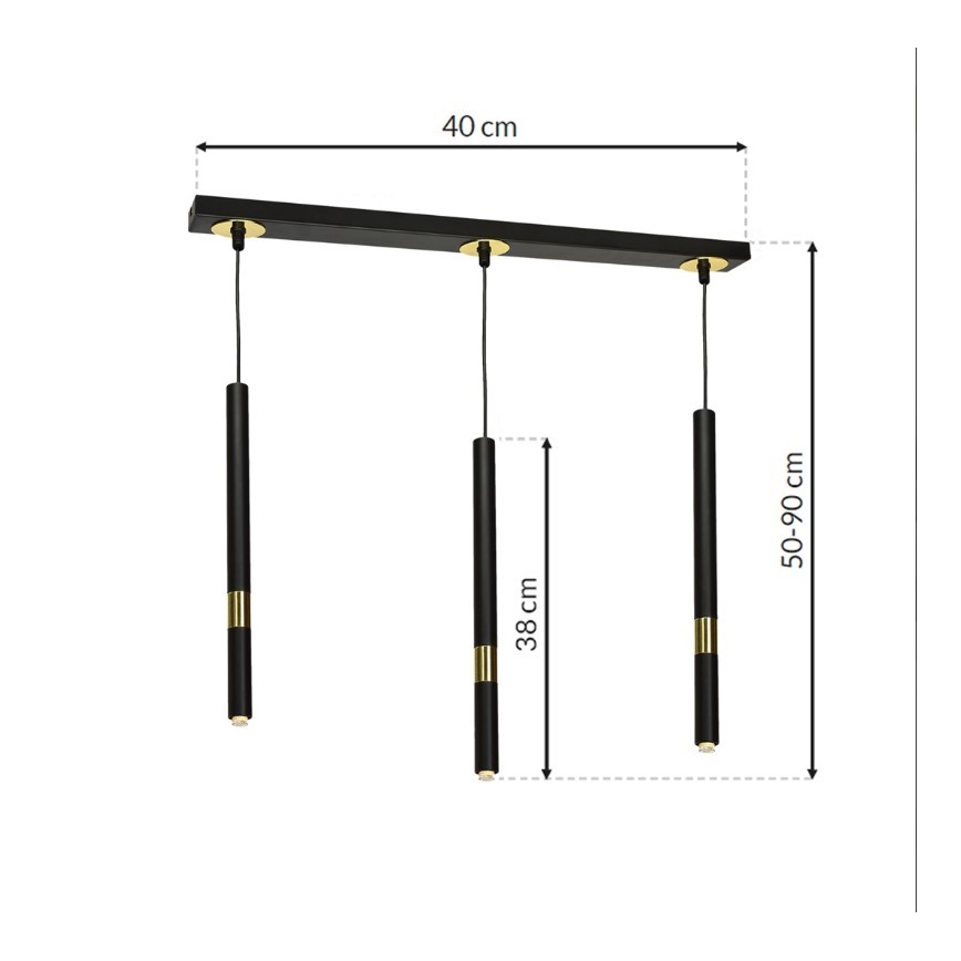 Plafond Lamp aan een koord MONZA 3xG9/7W/230V