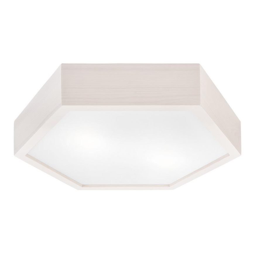 Plafond Lamp HEX 2xE27/60W/230V d. 43 cm dennen wit