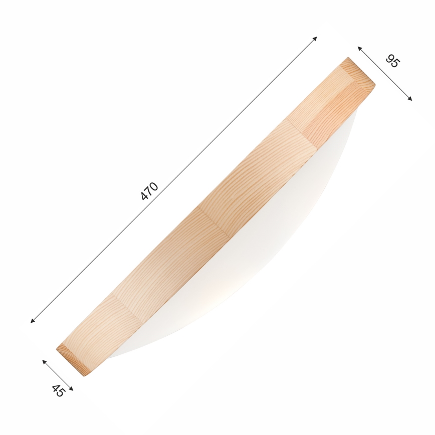 Plafond Lamp NATURAL SLIM 3xE27/60W/230V ø 47 cm grenen