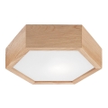 Plafond Lamp OAK HEX 1xE27/60W/230V d. 32 cm eiken