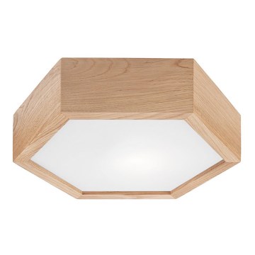 Plafond Lamp OAK HEX 1xE27/60W/230V d. 32 cm eiken