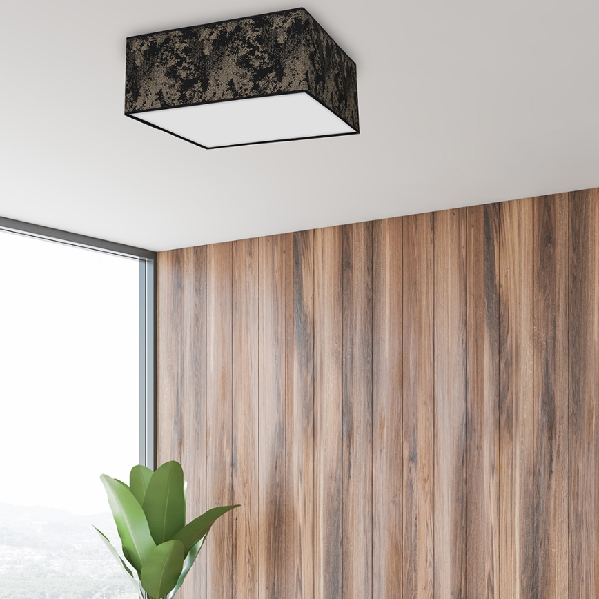 Plafond Lamp SATINO 3xE27/60W/230V zwart/goud