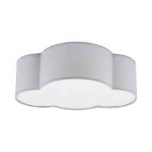 Plafond Lamp voor Kinderen CLOUD MINI 2xE27/15W/230V grijs