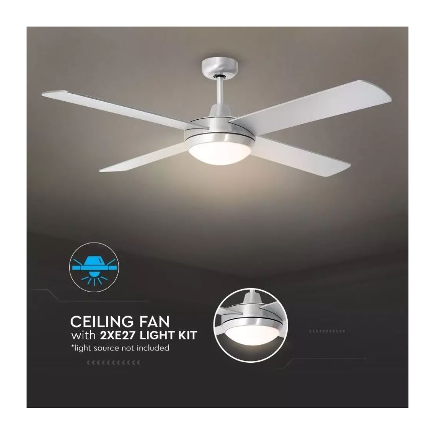 Plafond Ventilator 2xE27/20W/230V + afstandsbediening