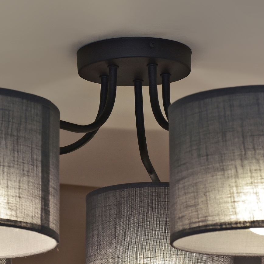 Plafondkroonluchter ALBA 5xE27/15W/230V grijs