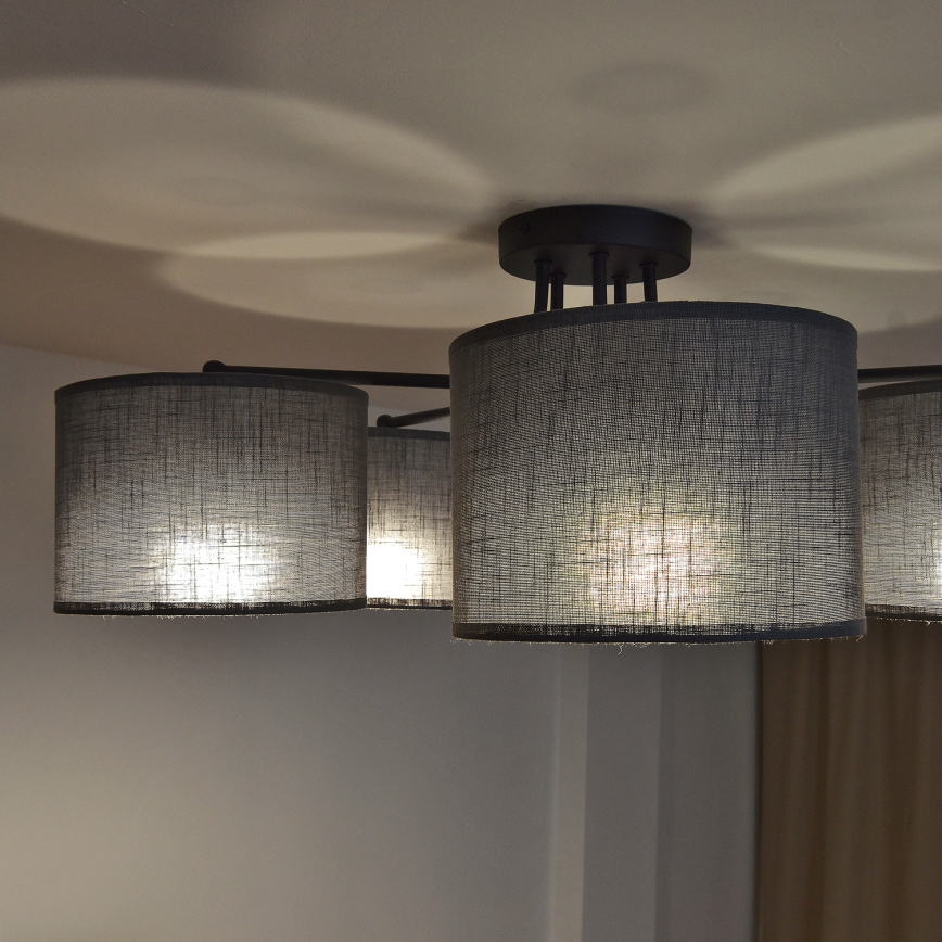 Plafondkroonluchter ALBA 5xE27/15W/230V grijs