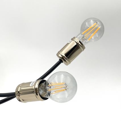 Plafondkroonluchter ANYA 6xE27/15W/230V zwart/goud
