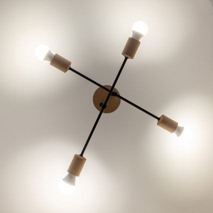 Plafondkroonluchter CAMBRIDGE 4xE27/15W/230V, grenen