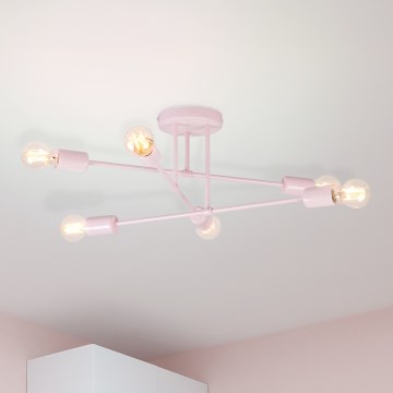 Plafondkroonluchter CAMBRIDGE 6xE27/15W/230V roze