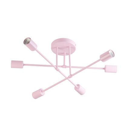 Plafondkroonluchter CAMBRIDGE 6xE27/15W/230V roze