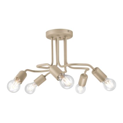 Plafondkroonluchter CHARLIE 5xE27/15W/230V beige