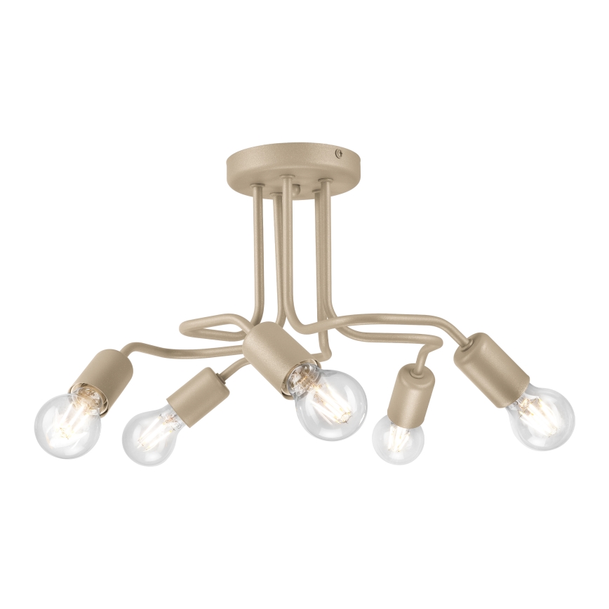 Plafondkroonluchter CHARLIE 5xE27/15W/230V beige