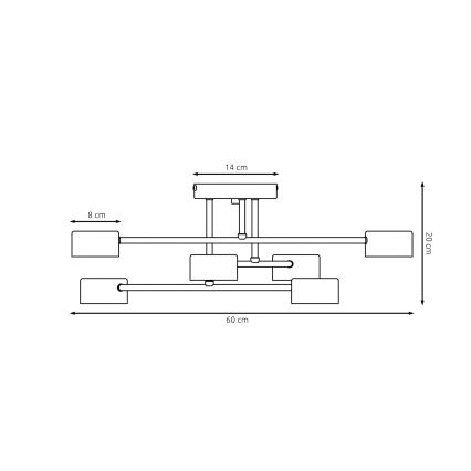 Plafondkroonluchter HALO 6xGX53/10W/230V, zwart
