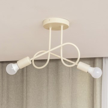Plafondkroonluchter OXFORD 2xE27/15W/230V crème