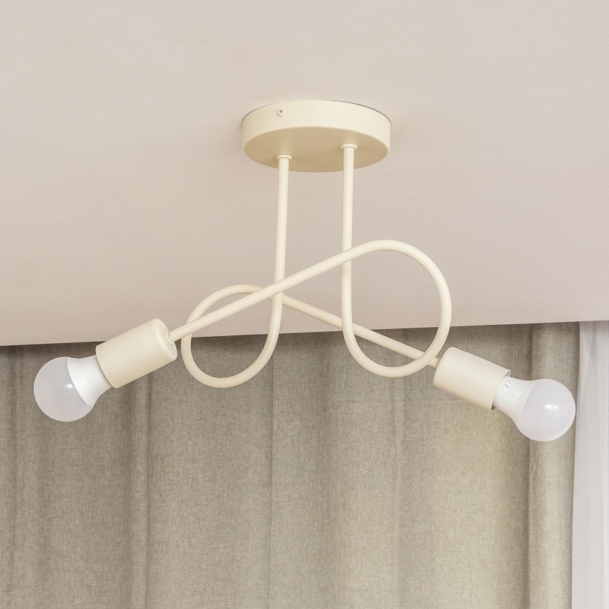 Plafondkroonluchter OXFORD 2xE27/15W/230V crème