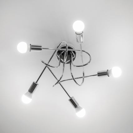 Plafondkroonluchter OXFORD 5xE27/15W/230V glanzend chroom