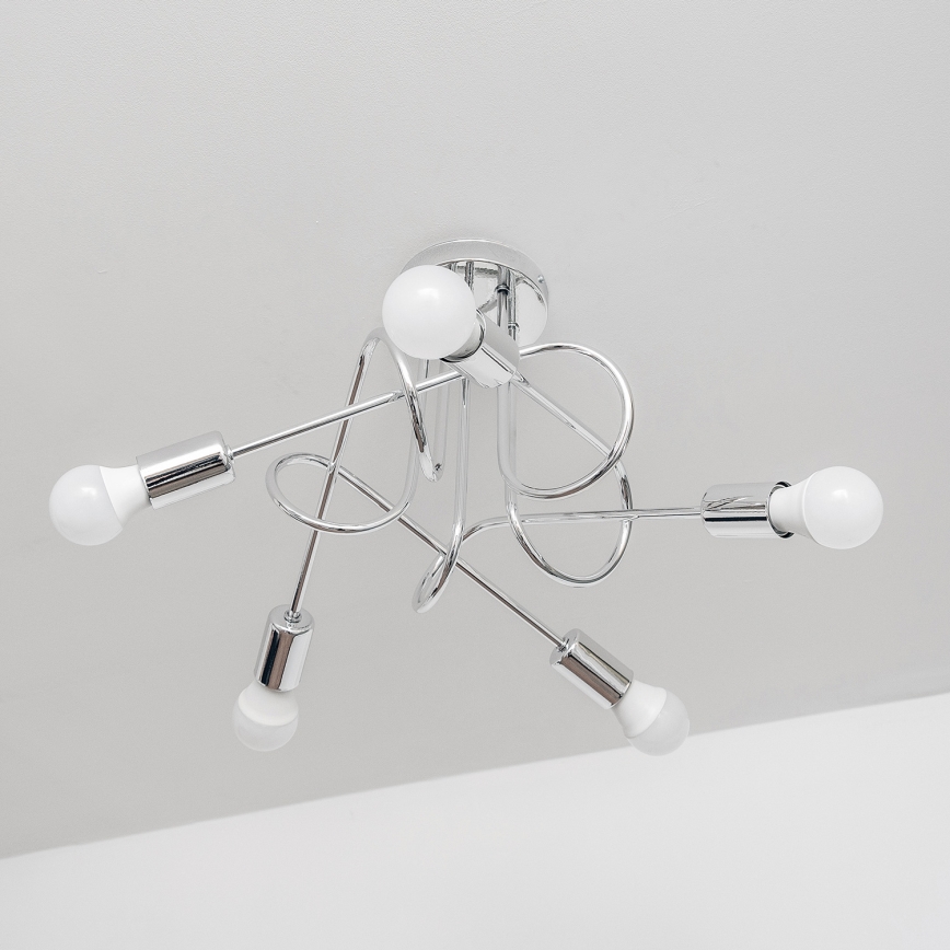 Plafondkroonluchter OXFORD 5xE27/15W/230V glanzend chroom