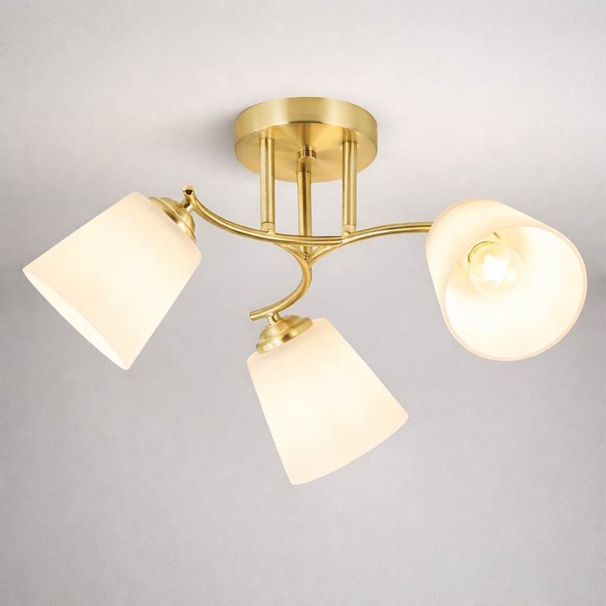 Plafondkroonluchter PAFOS 3xE27/15W/230V goud