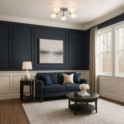 Plafondkroonluchter PORTOS 5xE14/10W/230V glanzend chroom