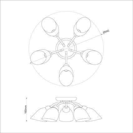 Plafondkroonluchter PORTOS 5xE14/10W/230V glanzend chroom