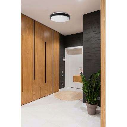 Plafondlamp 2x E27/40W/230V Ø 29,5 cm zwart