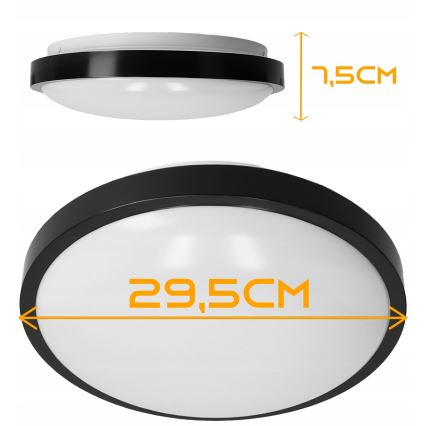 Plafondlamp 2x E27/40W/230V Ø 29,5 cm zwart