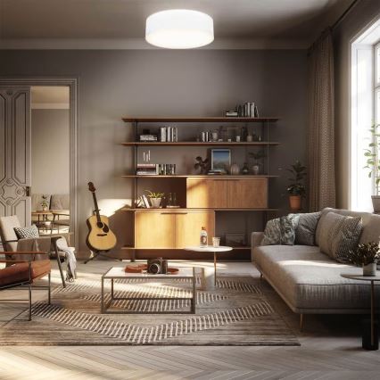 Plafondlamp 2xE27/40W/230V Ø 38 cm wit