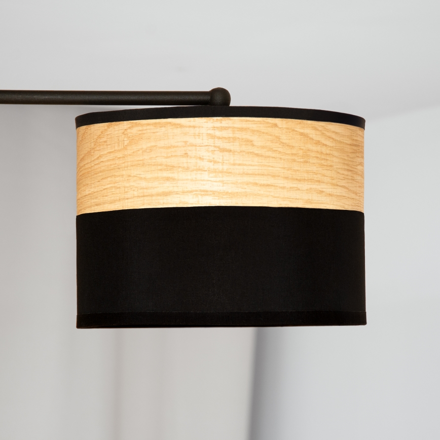 Plafondlamp ALBA 3xE27/15W/230V Ø 66 cm zwart/bruin