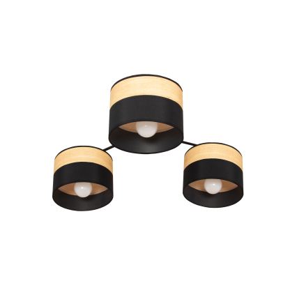 Plafondlamp ALBA 3xE27/15W/230V Ø 66 cm zwart/bruin