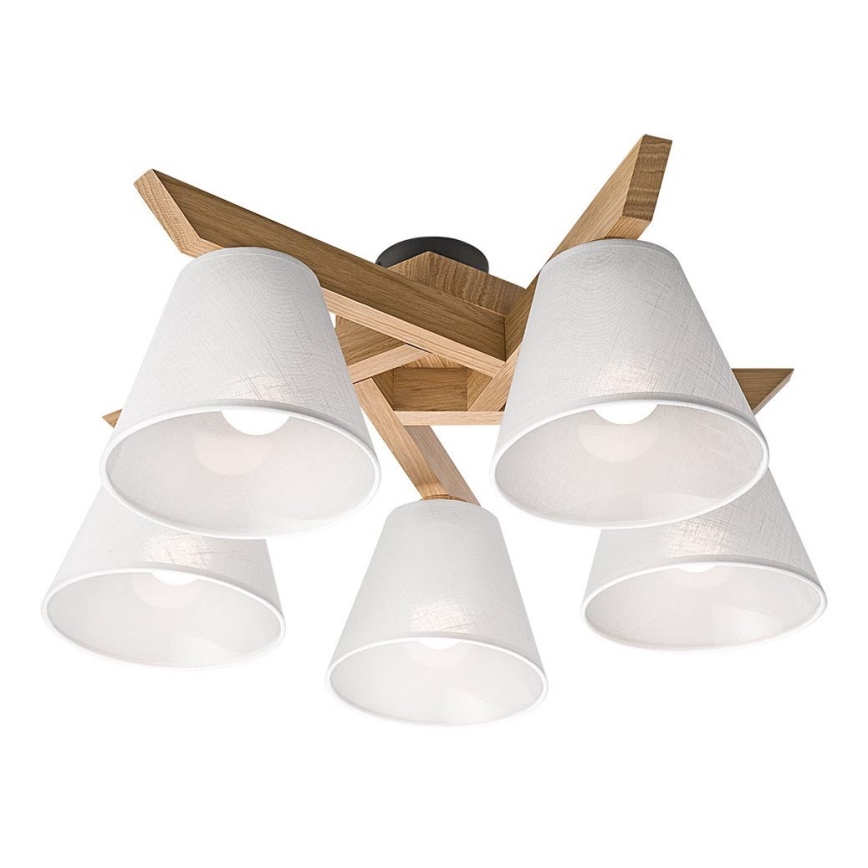 Plafondlamp ANTONIO 5xE14/40W/230V, eiken