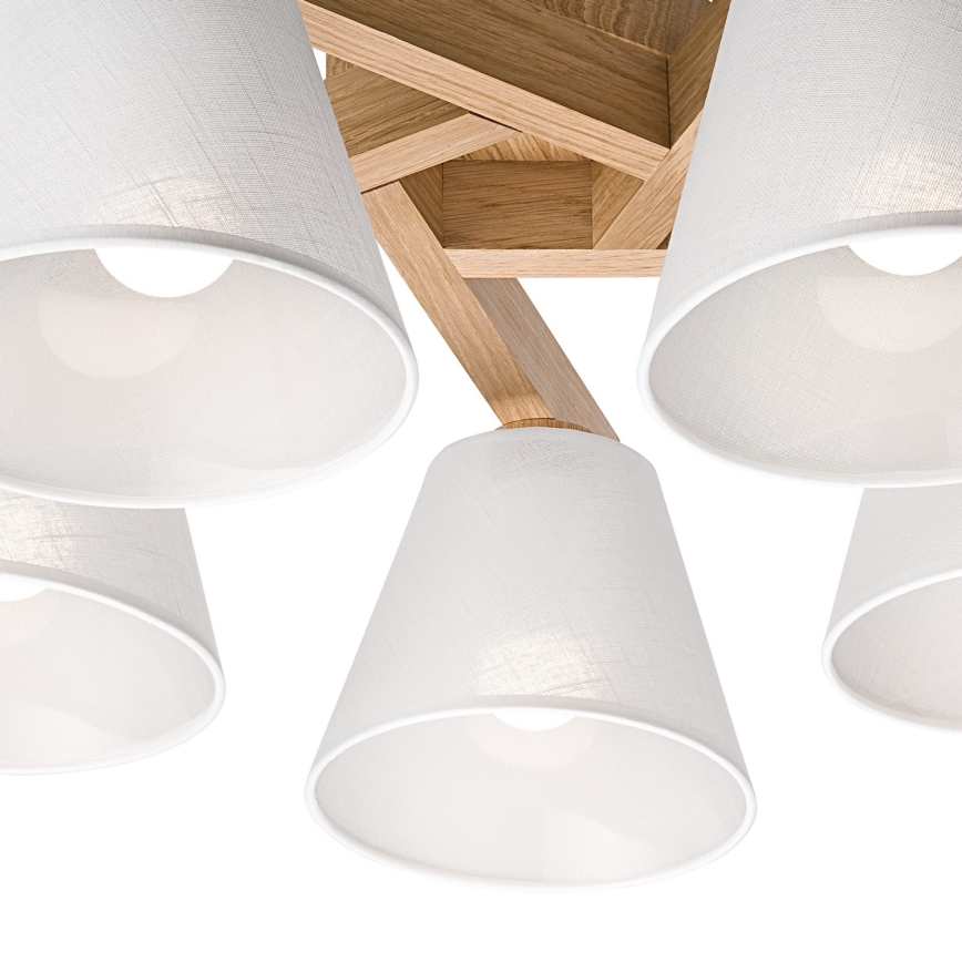 Plafondlamp ANTONIO 5xE14/40W/230V, eiken