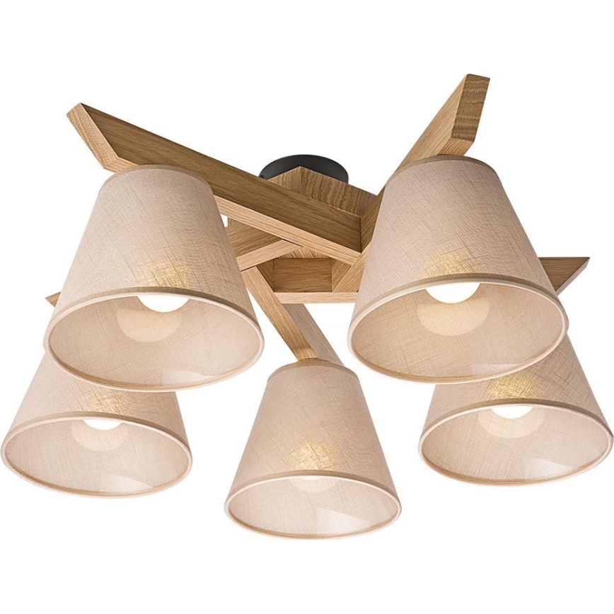 Plafondlamp ANTONIO 5xE14/40W/230V, eiken