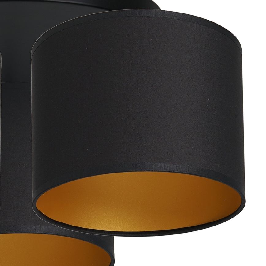 Plafondlamp ARDEN 3xE27/60W/230V zwart/gouden