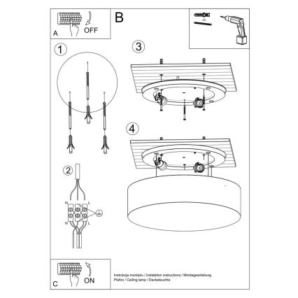 Plafondlamp ARENA 4xE27/60W/230V zwart