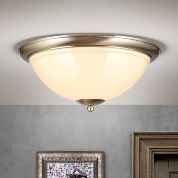 Plafondlamp AUSTRIAN OLD LAMP 3xE27/60W/230V diameter 50 cm brons/beige