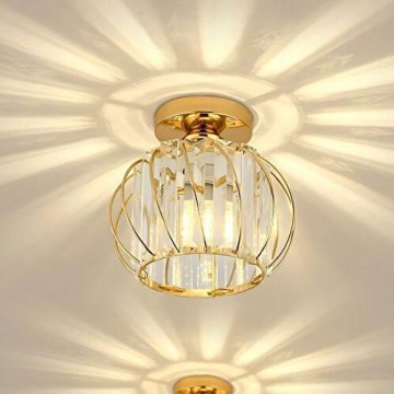 Plafondlamp BELLA, 1x E27 (40W), 230V, Ø 20 cm, goudkleurig