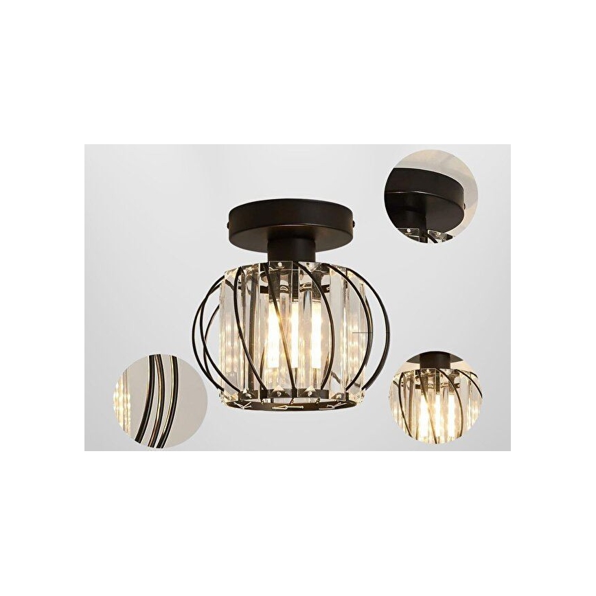 Plafondlamp BELLA 1xE27/40W/230V Ø 20 cm zwart