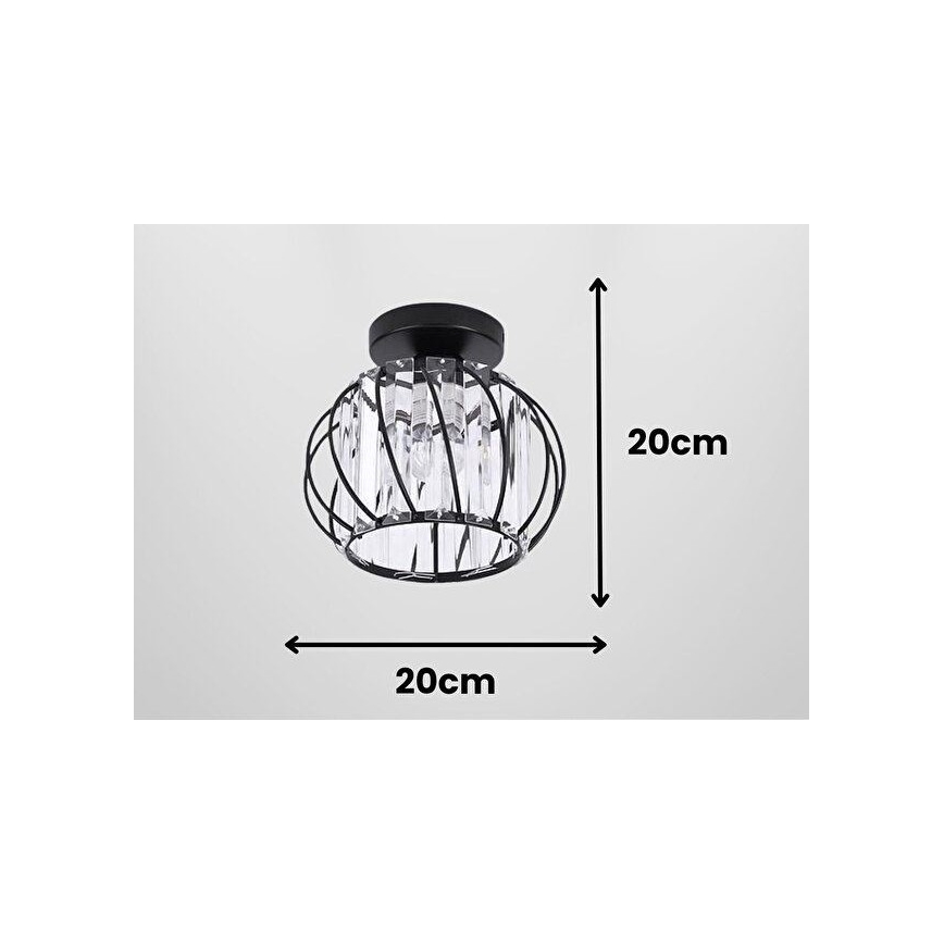 Plafondlamp BELLA 1xE27/40W/230V Ø 20 cm zwart