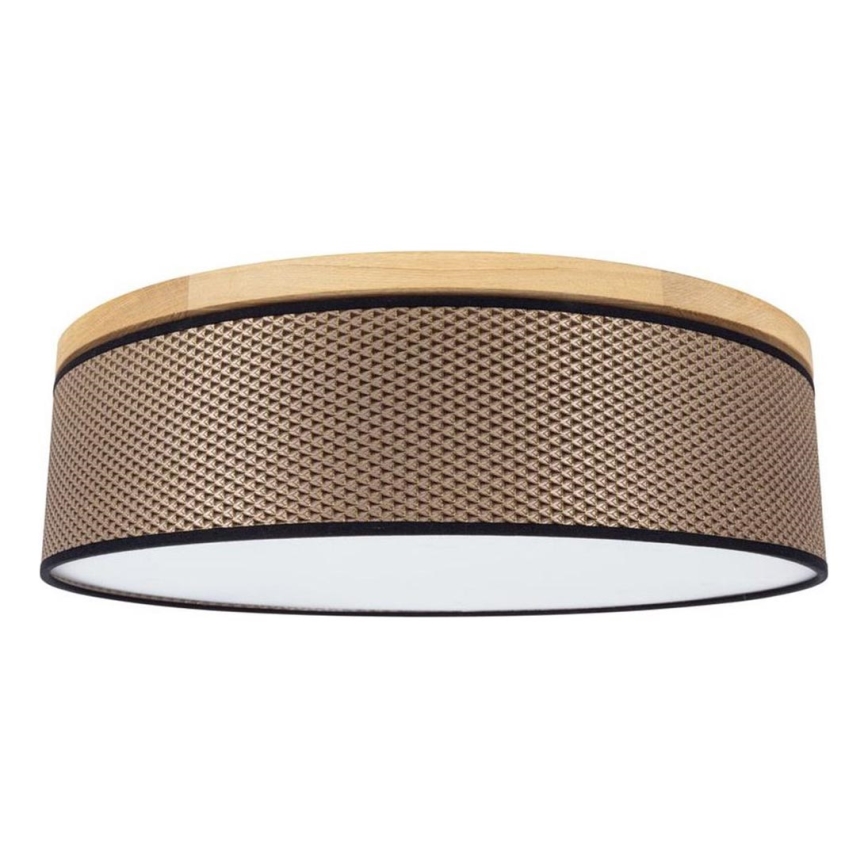 Plafondlamp BENITA 4xE27/25W/230V diameter 58 cm bruin/eiken