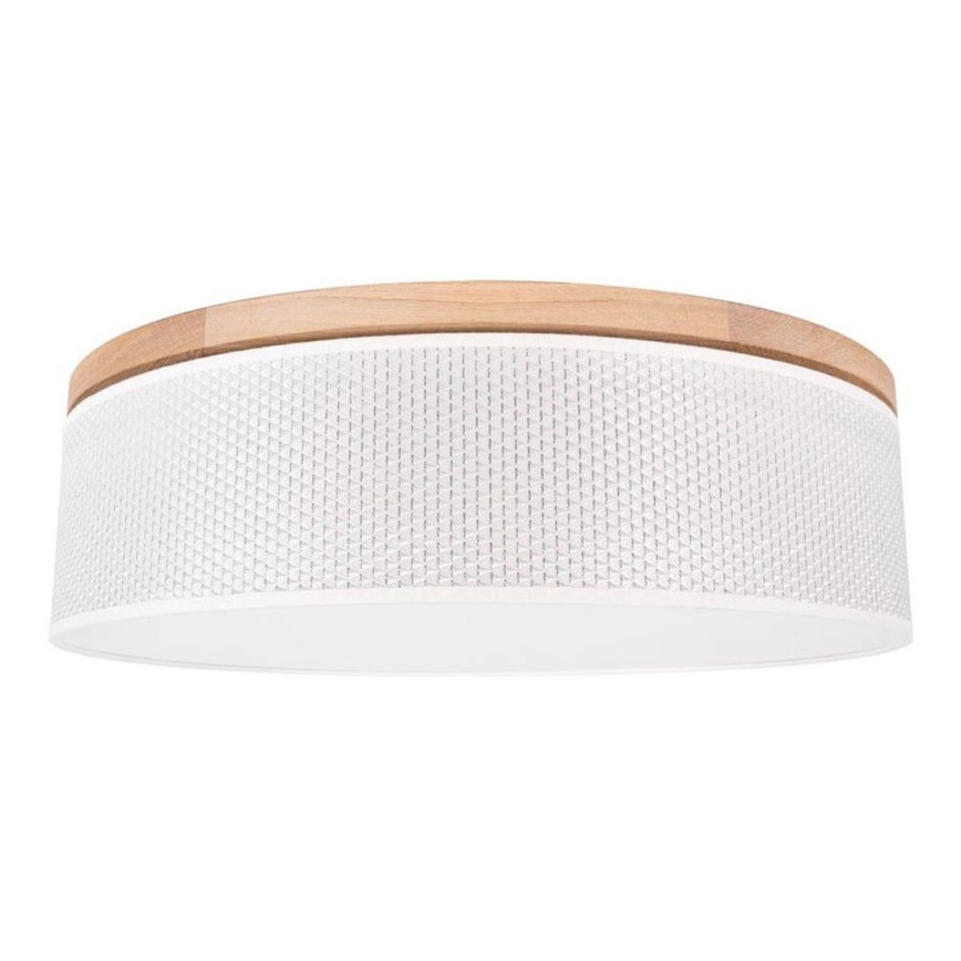 Plafondlamp BENITA 4xE27/25W/230V diameter 58 cm crème/eiken