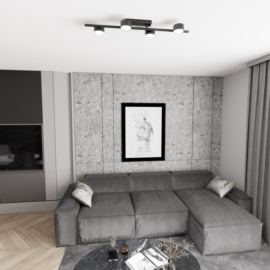 Plafondlamp BET 4xGX53/12W/230V zwart